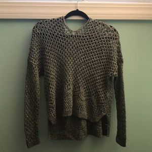 grey hooded sweater